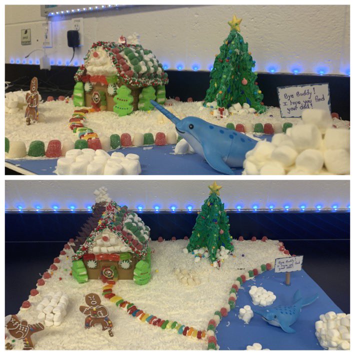 MsLoeperSLMS's tweet image. Our favorite time of the year in Advisory today! Gingerbread house decorating! We might be a little competitive 🤷🏼‍♀️🤔