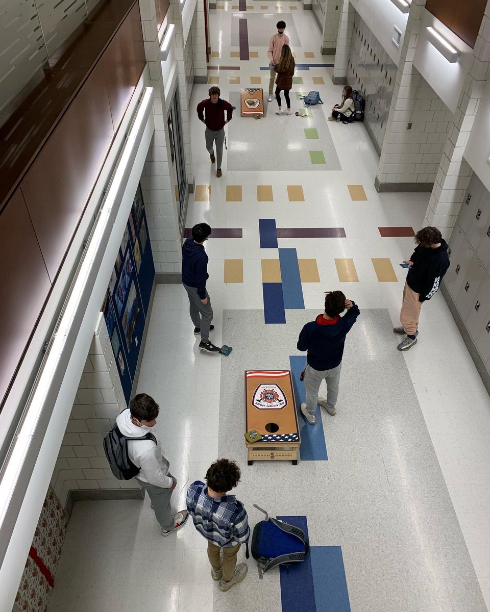 Cornhole in full swing! Thanks, Mr. Brennan, for giving of your time and sharing your cornhole wisdom!