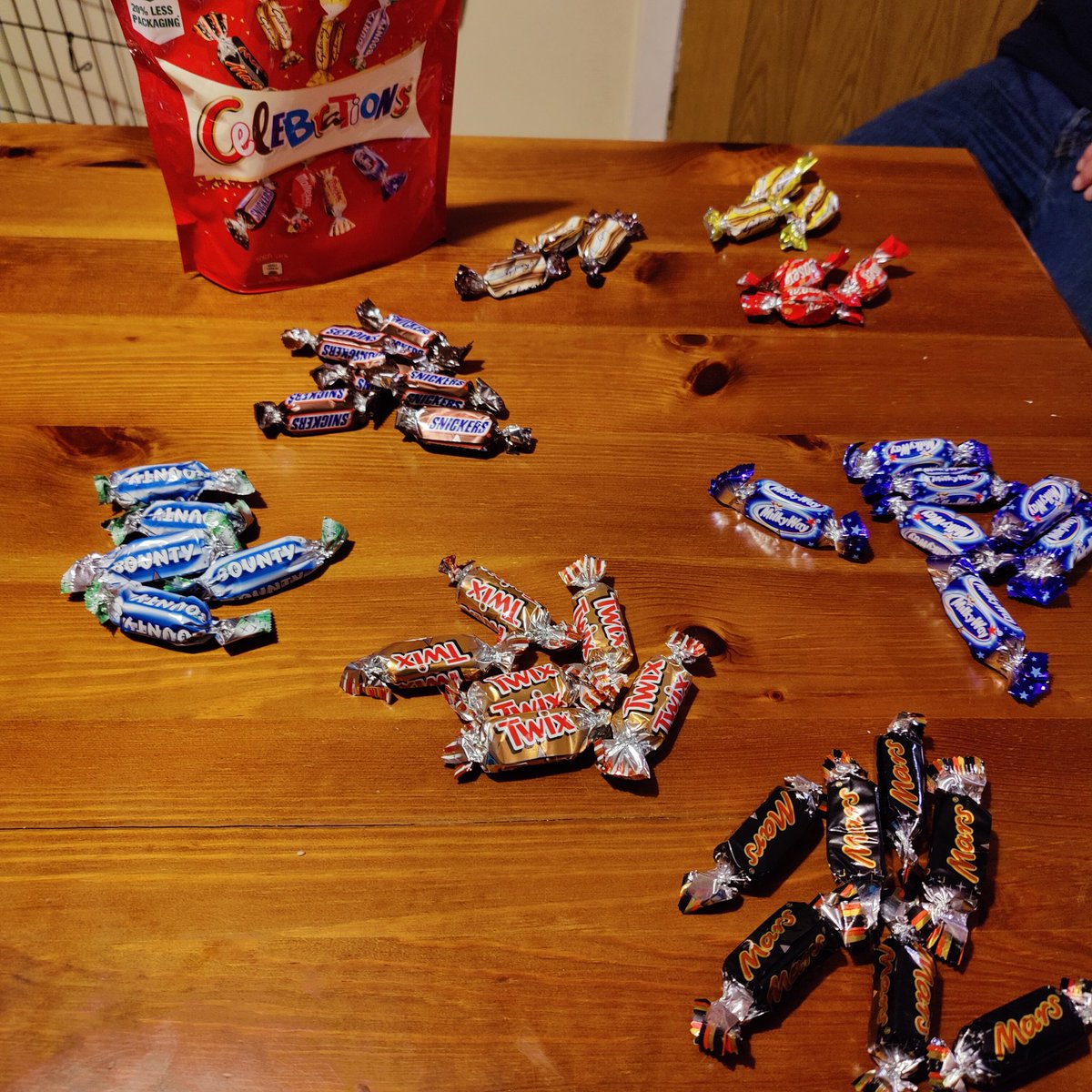 Kli2705's tweet photo. @UKCelebrations Your ratios aren't particularly even! We noticed this in two separate packets. Clearly not weighing your sweets evenly like @QualityStreetUK! https://t.co/Dvz7CfKkNB