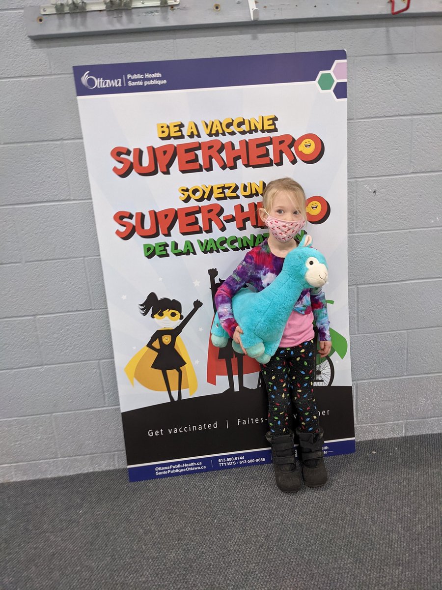 jamirundle's tweet photo. My five-year-old was happy to get vaccinated two weeks ago and I booked my booster last night when the portal opened early. Now we just need an appointment for my husband. So proud of our brave girl. She didn't even say she had a sore arm! #COVID19on https://t.co/pnfsLtzm0R