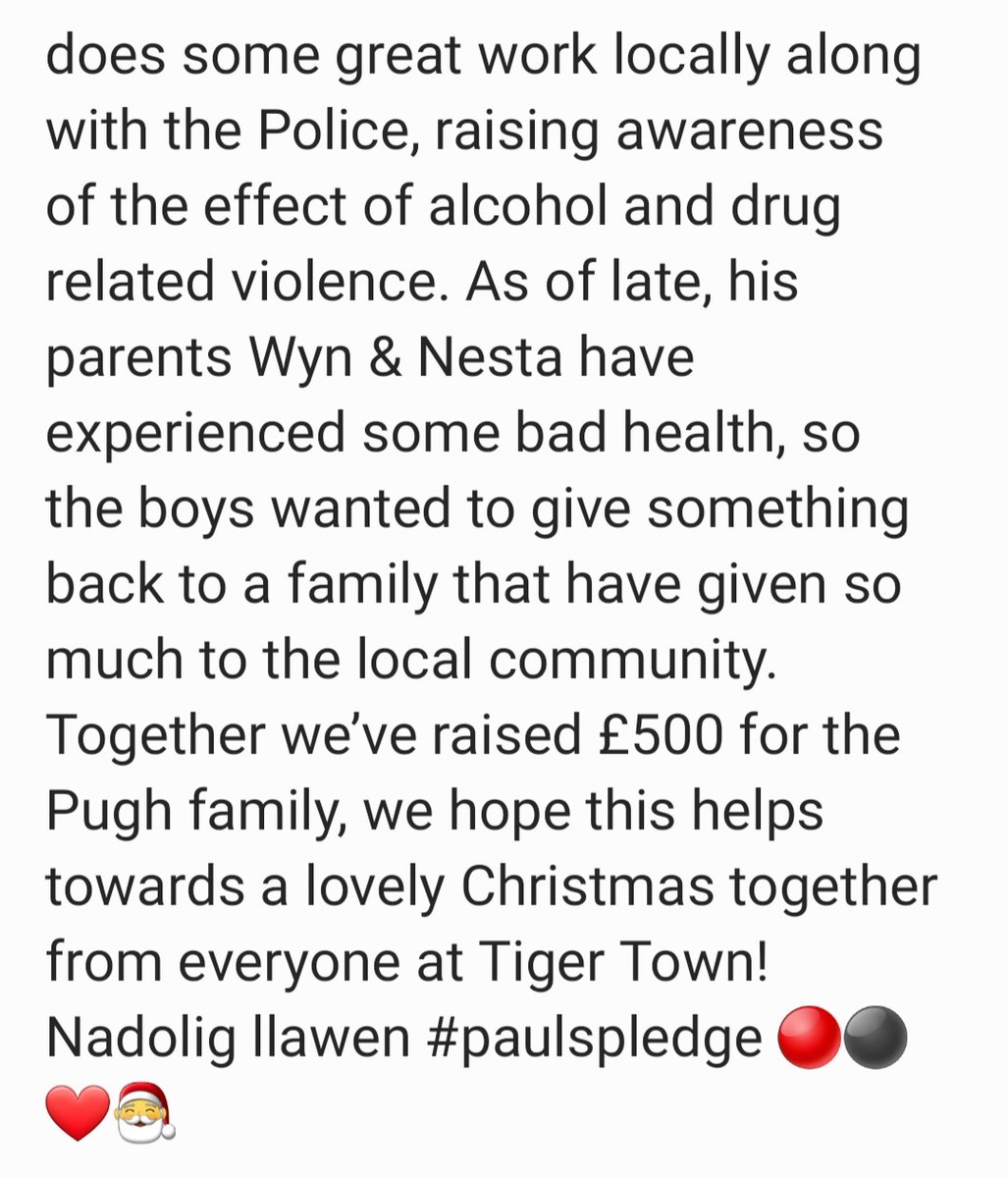 Everyone in Penybanc would like to wish Paul &amp; his family a very Merry Christmas 🎅 🎄<a href="/paulspledge/">Paul Pugh</a>