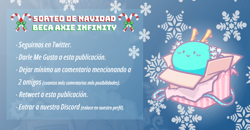 Wincy_Gamers's tweet photo. Llega por Navidad nuestro primer sorteo de #BecaAxieInfinity en Twitter 🎁🎄

Estas navidades Wincy Gamers os da la oportunidad de poder jugar a #AxieInfinity 🥳

📅¡¡Tenéis hasta el 27 de diciembre para participar!!

Para entrar al sorteo sigues las indicaciones ⬇️ https://t.co/X4rssMCc9r