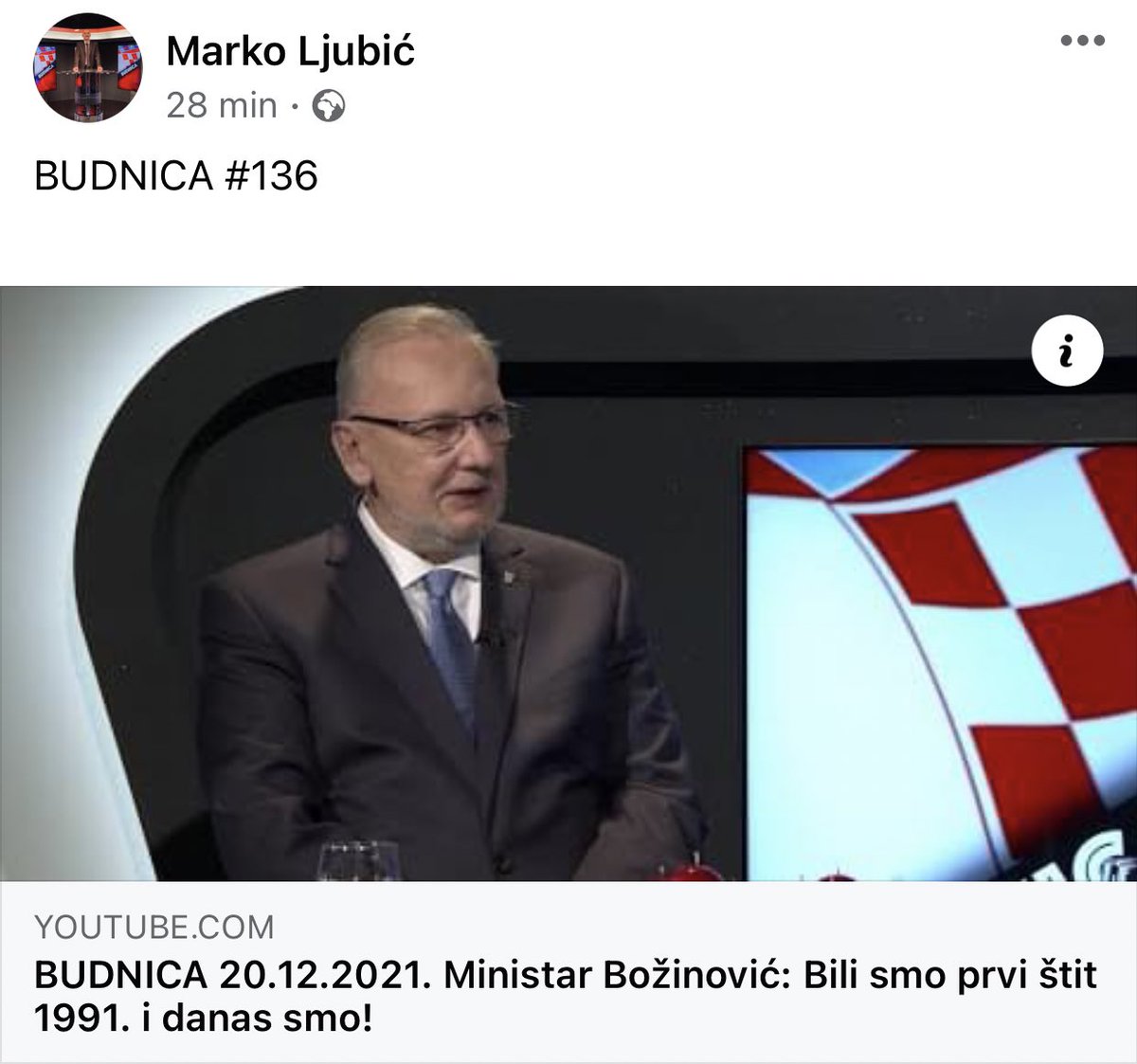 Nema me gledam po budnicama najveće sinove i domoljube. Nakon barba Luke pozvalo i drugog najvećeg domoljuba i tuđmanovca. 🤣🙃🙃🙃
