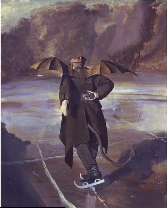 Tatiana19796's tweet photo. 'The Devil Skating when Hell Freezes Over,' by John Collier #GothicAdvent https://t.co/WukiReIf9t