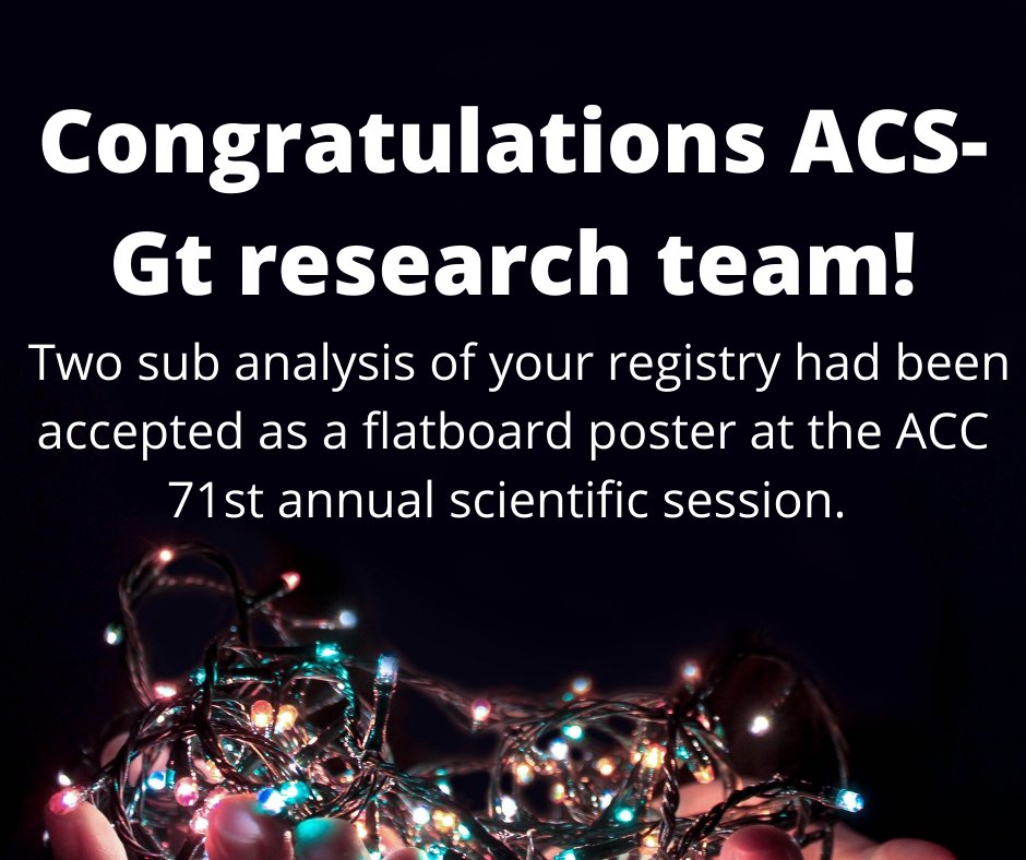 We want to congratulate the entire ACS-Gt research team for obtaining two spaces for the exhibition of two sub-analyzes of the national registry of acute coronary syndrome at the ACC 71st annual scientific session.
#ACS #AcuteCoronarySyndrome #Guatemala