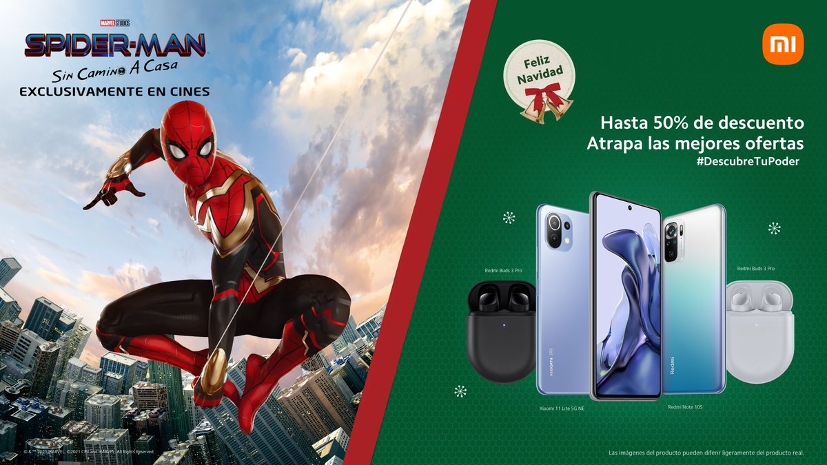 XiaomiMexico's tweet photo. Aún estás a tiempo atrapar las mejores ofertas y tener el multiverso en audífonos y smartphones para esta navidad. #DescubreTuPoder aquí: https://t.co/RoPyv3s7qj https://t.co/CnGXgkDwZC