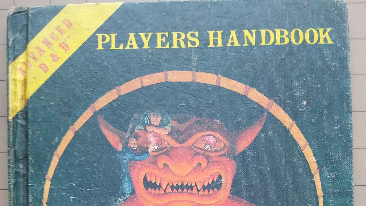 deidungeon's tweet photo. First Edition Idol Cover Players Handbook, woot! Advanced Dungeons & Dragons, TSR2010, Authored by Gary Gygax, Core Rulebook, Hardcover https://t.co/LH9IilSrH8 #adnd #1e #1sted #players #corerulebook #tsr2010 #garygygax #idolcover #playershandbook #shopsmallbiz #vintage https://t.co/UJtZ9Vkm14