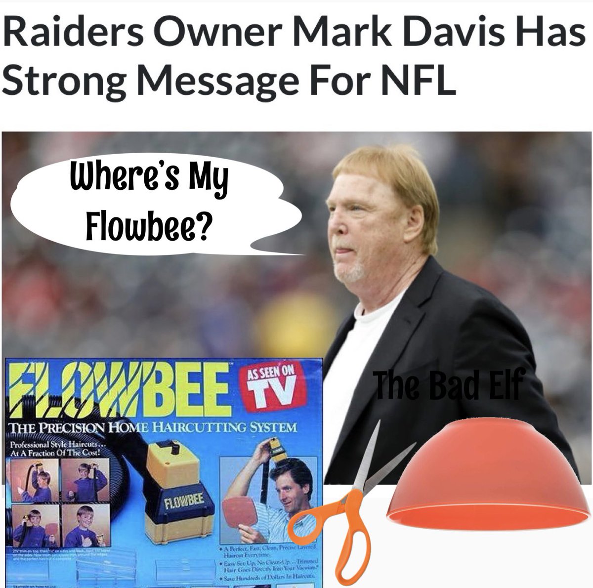 prod63's tweet photo. Who Is Cutting His Hair? 
#RaidersNation #LVRaiders #lasvegasraiders #lasvegas #NFL #nflmemes #thebadelf 
Lasvegasraiders #clevelandbrowns https://t.co/GCQW1WVFyt