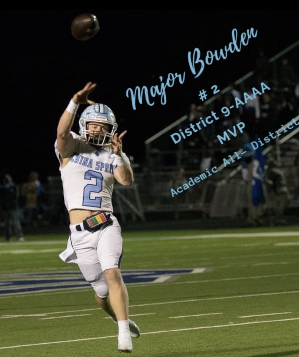 9-4A MVP. Academic All-District. State Championship Offensive MVP. #recruitCS <a href="/MajorBowden/">Major Bowden</a>