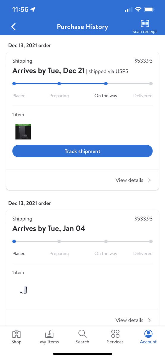 Assilem1981's tweet photo. @BabySlayHer @PS5restocks_etc @mattswider Yeha it changed las Thursday from Jan 04 to Dec 21 but got it delivered today by usps https://t.co/7S3EUUn9pg