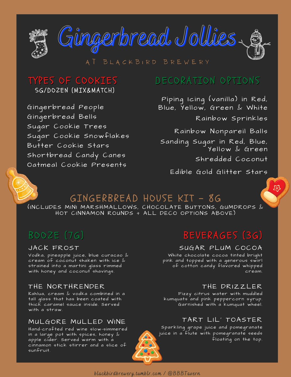 BBBTavern's tweet photo. Tonight (12/20) we have our final tavern night! We'll be decorating holiday treats for a night of relaxation and time to socialize. Blackbird Brewery will be open at 6:30pm PST until 8:30 PST in Rustberg Village, Tol Barad, WRA https://t.co/kpv729t3gR