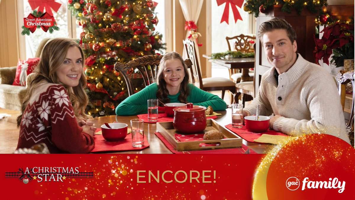 GAfamilyTV's tweet photo. By popular request, #AChristmasStar with @DLissing &amp; @saradjcanning airs again TONIGHT, 10pmET/7pmPT on #GACfamilyTV! 🌟 #12MoviesOfChristmas #GreatAmericanChristmas #StoriesWellTold #GACers #Hearties #Hopefuls https://t.co/BAbaLT3wom