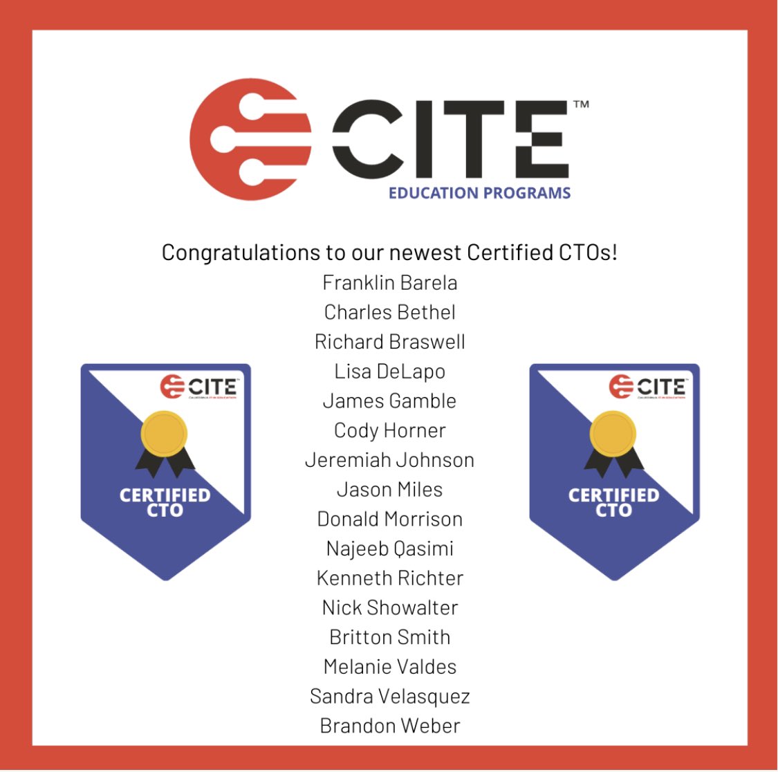 CITENava's tweet image. I am so proud of our newest CCTOs! Congratulations for bringing the light! #CTOM @CITE_EDU