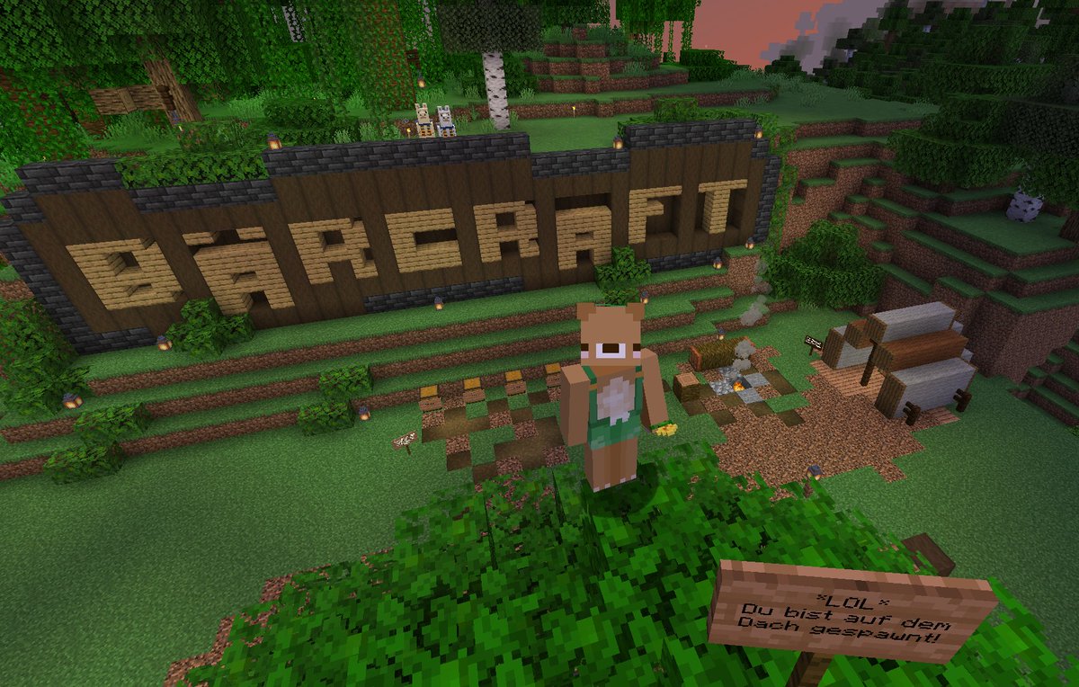 bhartleby's tweet photo. Wir haben heute einige neue Mitglieder auf unseren #minecraft118 #Minecraftmultiplayer Server gelassen und dafür den Spawn-Bereich etwas schicker gemacht! Wir sind ganz offiziell ein #Bärcraft Server 🐻♥️ https://t.co/PwnKqmelBD
