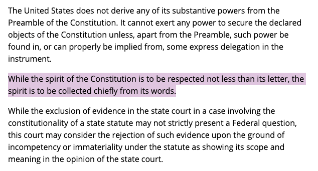 Reading Jacobson v Mass -- the Supreme Court decision from 1905 explicitly starts with a 'penumbra' argument. Interesting, perhaps, to those swayed by the 'Roe invented a new thing' argument. supreme.justia.com/cases/federal/…