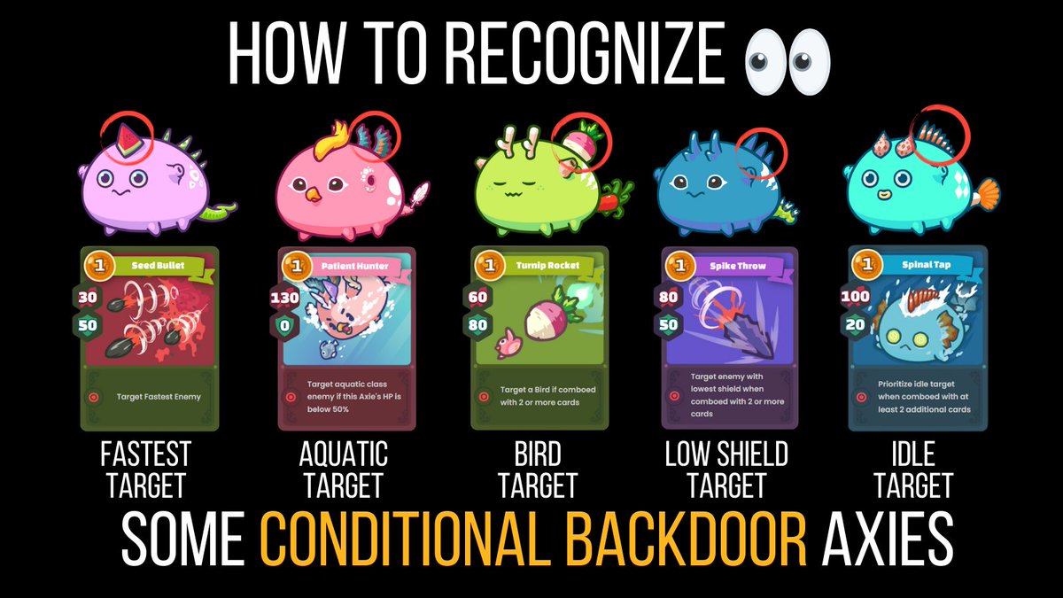 zioaxie's tweet photo. Learn how to recognize some conditional backdoor axies. New @AxieInfinity tip ❤! 
#WAGMI #ToTheMoon https://t.co/rrsFC0jtTw