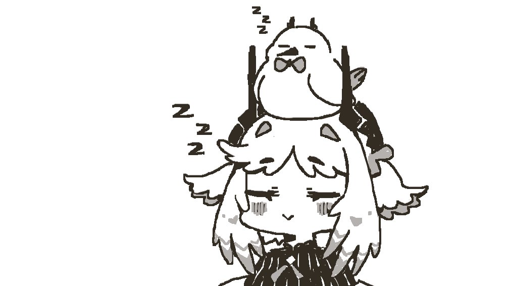 renkkai_vt's tweet image. shhh baby sleeping #ENVtuber #birdtuber
