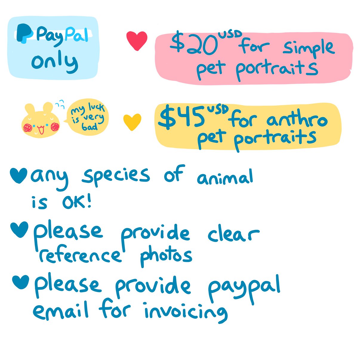 Mazzlebee's tweet photo. 🚗 EMERGENCY COMMISSIONS 🚗

I just got some UH pretty bad news from my mechanic, so I’m opening up some emergency commissions to help pay for car repairs! I’m ahaha I’m trying not to panic 🥲

DM me to claim a spot!
RTs very much appreciated! https://t.co/NwmKJuLs4Q