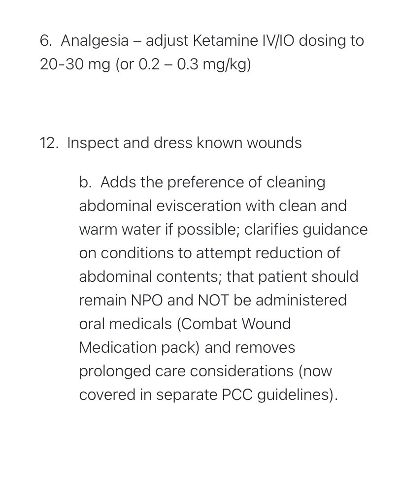 TacTrauma's tweet photo. Recent (Dec 15:th) update from @CommitteeonTCCC #TCCC guidelines. https://t.co/h2LPIDxAg0 #tacmed #milmed #sofmed https://t.co/DiSBKZ5CJi