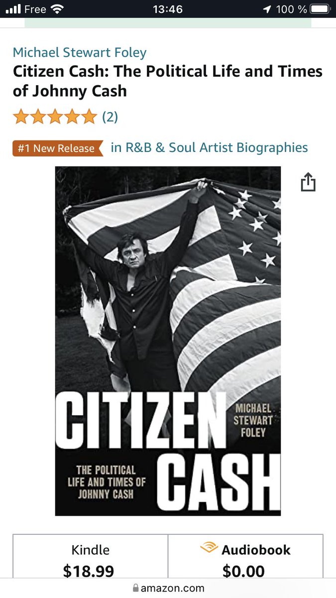 #CitizenCash, now not only number 1 in new county music books, but number 1 in R&B and Soul Artist Biographies.  How about that?  @BasicBooks @JohnnyCash #countrysoul #soulcountry