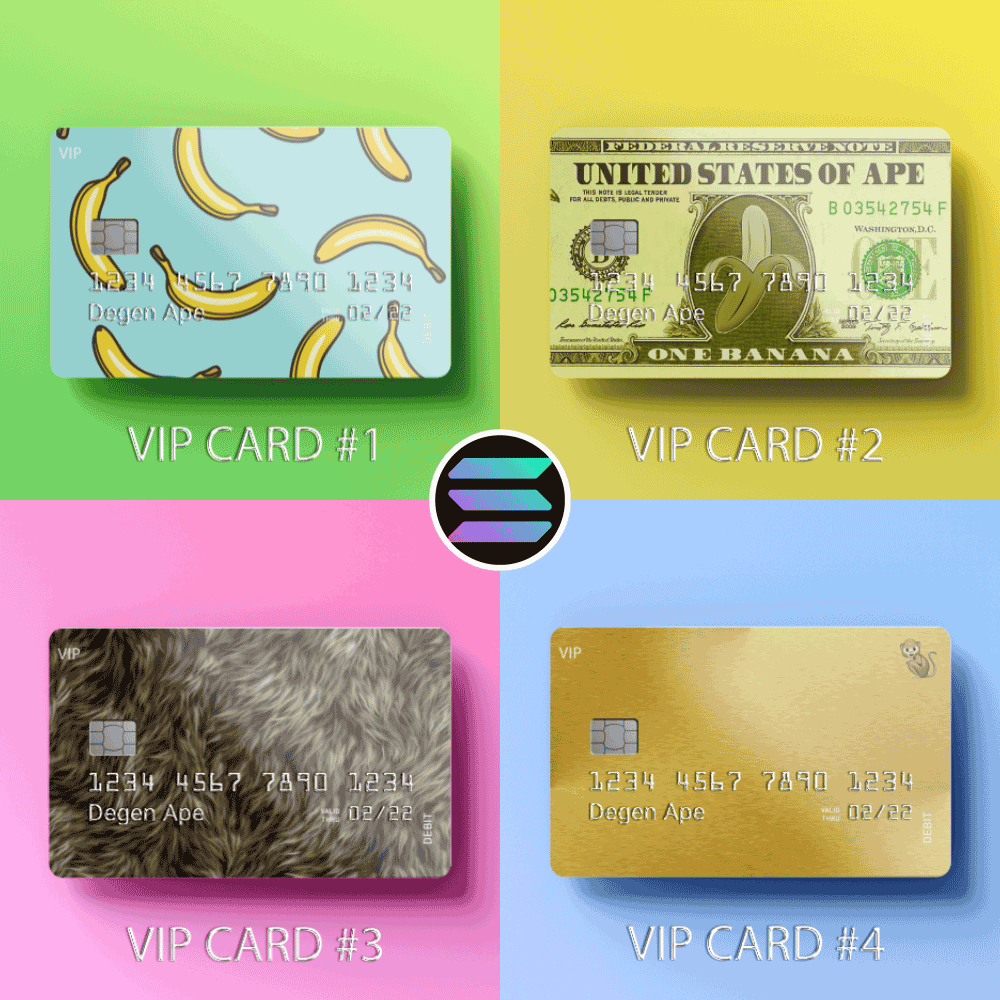 ApeBanking's tweet photo. 🚨 NFT GIVEAWAY🚨 

Get you Ape Banking Card ! This cards give you VIP access on the project ! NFTs are on the Solana blockchain.

to participate you need to :
- Follow the account 
- Join the discord 
- RT 

Draw in 48H https://t.co/3dgeqxZHej