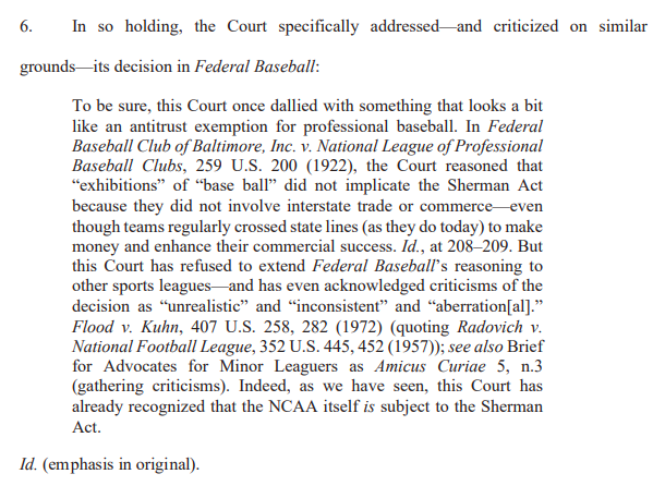 Milb_players's tweet image. Minor Leaguers make poverty wages because of baseball's antitrust exemption. In June, the Supreme Court expressed a willingness to reconsider that exemption. 

Today's lawsuit by four recently-contracted MiLB teams may be the case that one day ends the exemption. This is huge.