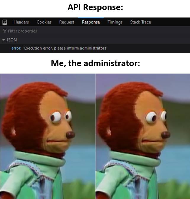 programemes's tweet photo. when your API asks you to inform yourself...

Source: https://t.co/bsCq7ACgqk https://t.co/VLagOtZ0x5