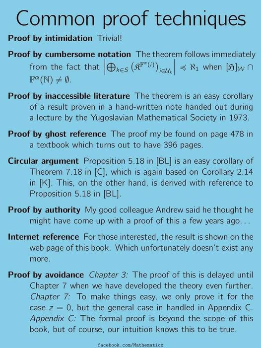 A reflection on common proof techniques!
