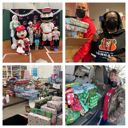 Wrapping up our fifth annual <a href="/Reds/">Cincinnati Reds</a> Academy Giving Tree season and our first family celebration event. Thanks to our amazing staff and Reds volunteers for the month-long effort. Thanks as well to <a href="/kroger/">Kroger</a> for adding a special touch for each family.