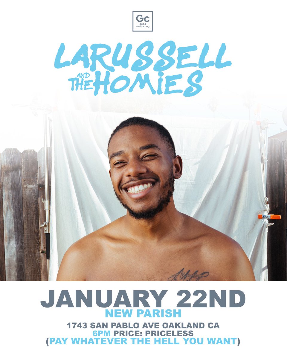 LaRussellGC's tweet photo. IT'S THAT TIME AGAIN!! This show is going to be a beautiful night in the bay. I'm bringing some of my amazing homies out and the best part is, it's PRICELESS!!! PAY WHATEVER YOU WANT TO GET IN!! Let's show them why we can always rely on community, love and great art! 🖤 Pull Up!! https://t.co/RTbLsWTD8H