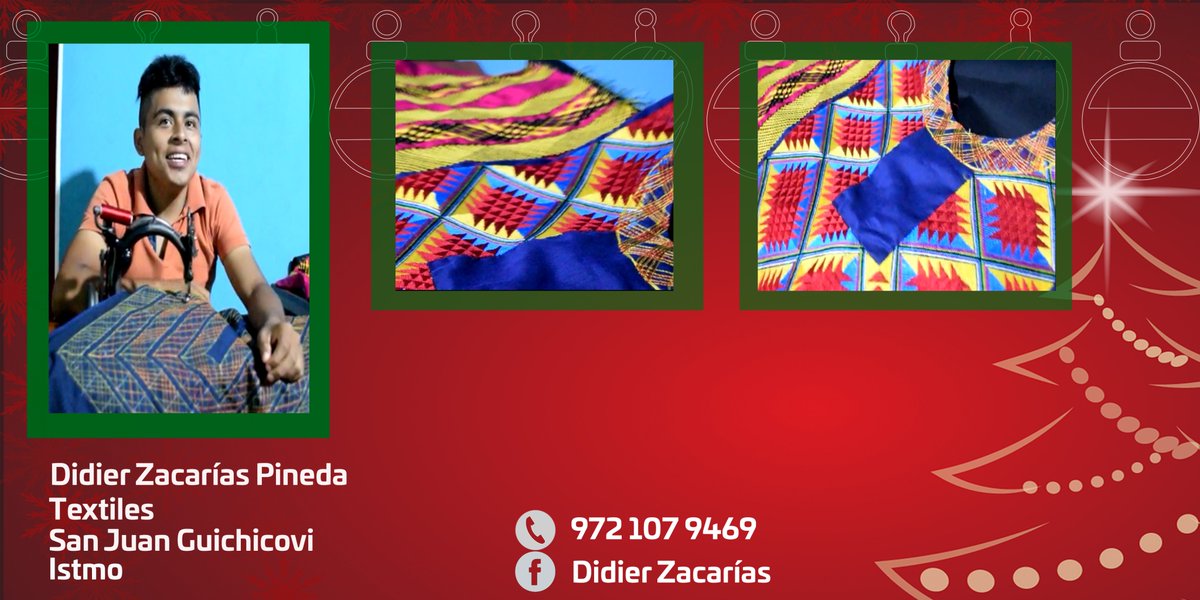 SEBIENTI_GobOax's tweet photo. Conoce a el y las maestras artesanas de textiles del Istmo de Tehuantepec y la Cañada.
#ConsumeLocal

📌 Margarita Barrera López
☎️9712626366
📌 Didier Zacarías Pineda
☎️9721079469
📌 Higinia Cuevas Pérez
☎️2361020080
🌐https://t.co/FAuMVf1S5k
@alejandromurat @RVasconcelosM https://t.co/UPARO39C6u