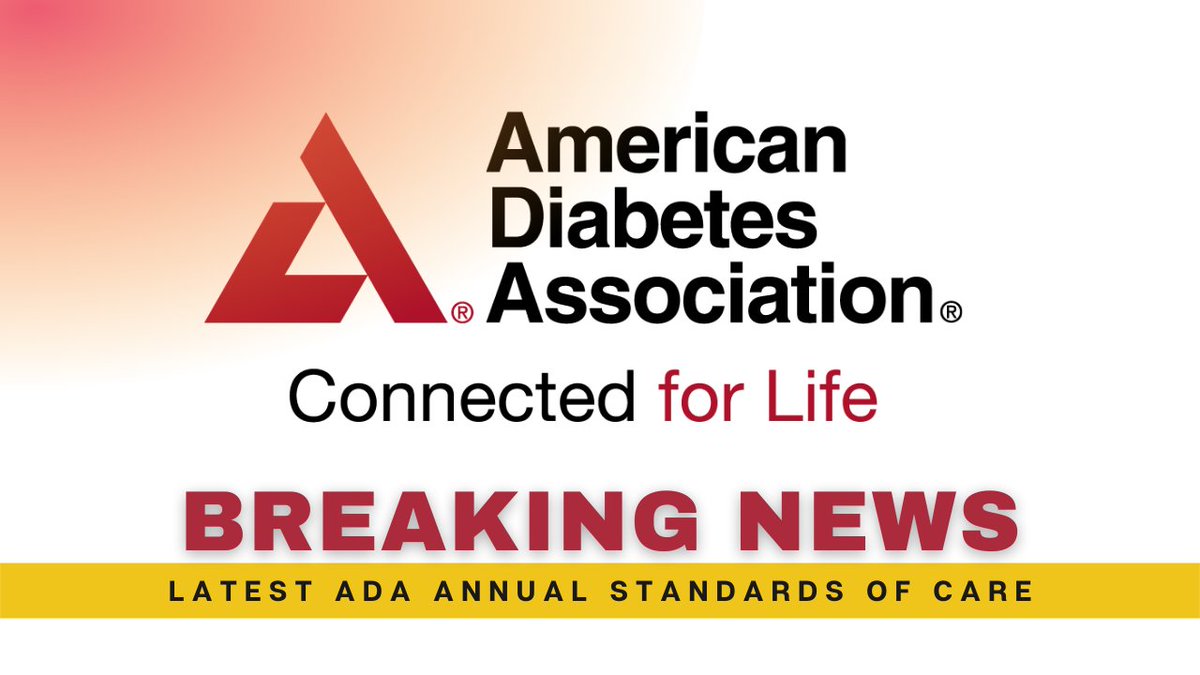 ADA_DiabetesPro's tweet photo. BREAKING: Latest ADA Annual Standards of Care Includes Changes to Diabetes Screening, First-Line Therapy, Pregnancy, and Technology https://t.co/O3Tfem7eob https://t.co/RRzqLEKWGx