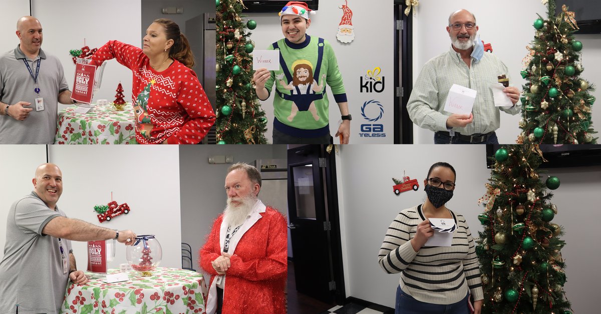 GATELESIS's tweet photo. Congratulations to our “Pictures with Santa“ raffle winners, Juan and Kellen, and our ”Ugly Sweater Contest“ raffle winner, Elvis! All proceeds went to buying more toys for @kidsindistress!

#GATelesis #Creativity #KidPossible https://t.co/AhMUDOabKc
