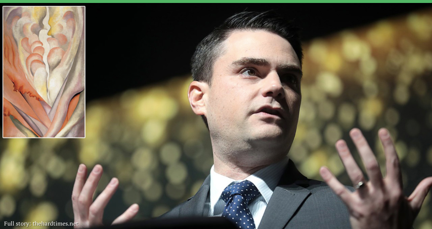 REALpunknews's tweet photo. Ben Shapiro Criticizes Georgia O’Keeffe Paintings for Not Looking Like Anything https://t.co/nFTkv3iEjM https://t.co/lxbLnz4zlB