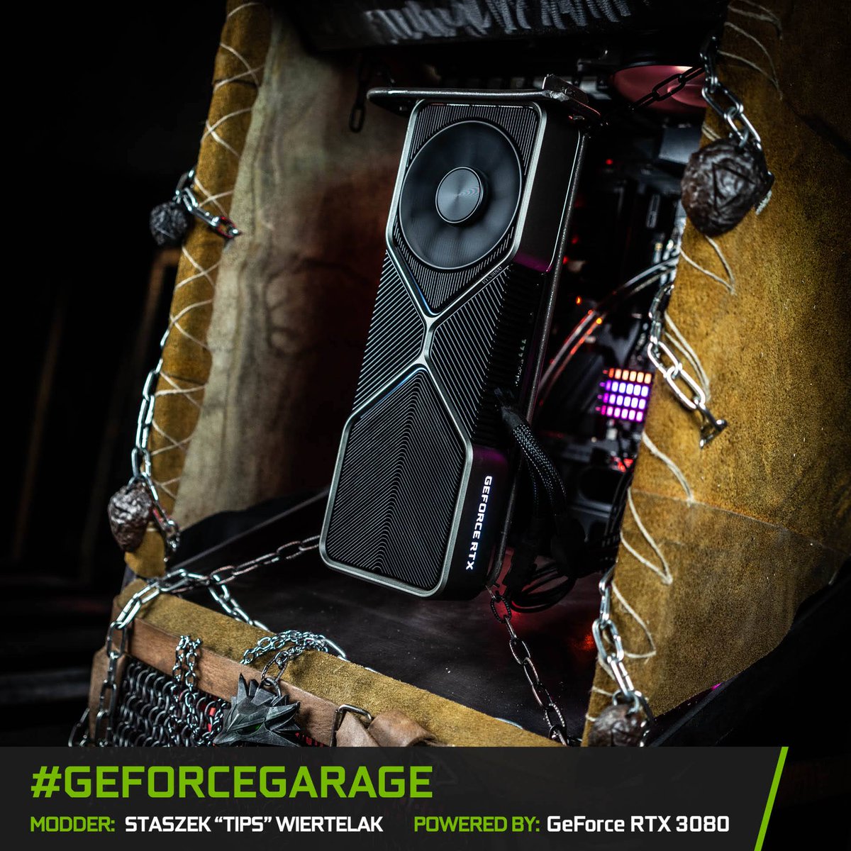 NVIDIAGeForce's tweet photo. Silver for monsters, steel for humans and this PC for gamers! ⚔️

#TheWitcher inspired build by: TIPS https://t.co/ETppl8xs6C