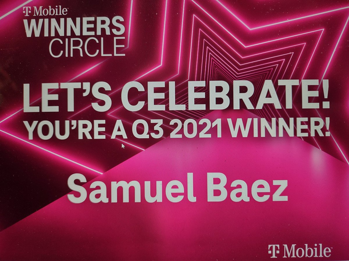 Outstanding Accomplishment. Another win for @SamBaez78 Great job Sam winning the Q3 2021 Winner's Circle award. You continue to show that hard work and focus definitely gets the job done! Well deserved and congratulations. @TonyCBerger @meganpanicucci @jessy_sharp