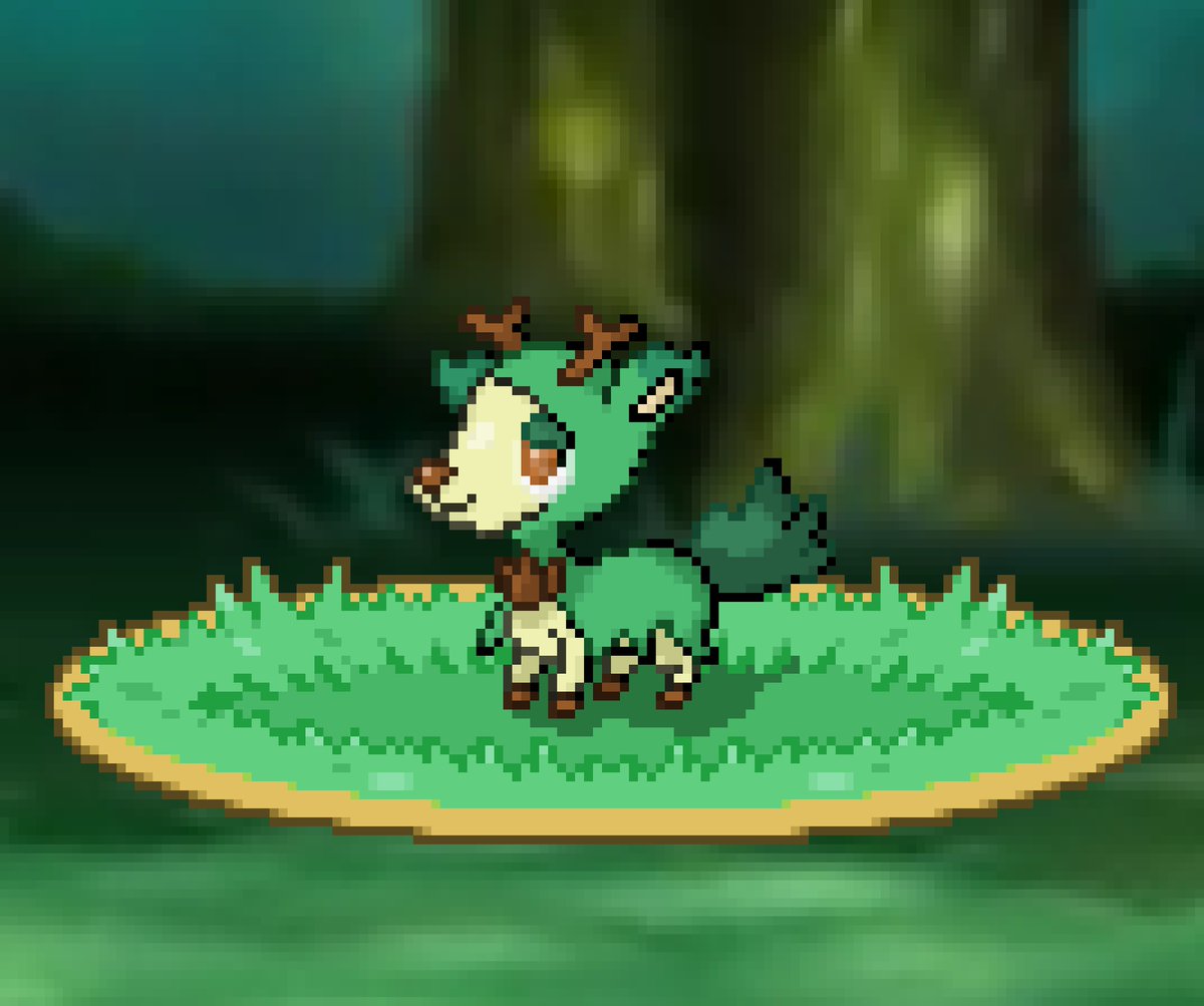ImChim4's tweet photo. Que bonito animalito ☘️.  El hermoso diseño de @PokemonTyrann !!!

#pokemon #fakemon #pixelart #pixelartist #fangame #sprite #si #no #xd #yanocqponer #:p https://t.co/IsBMAUEEg5