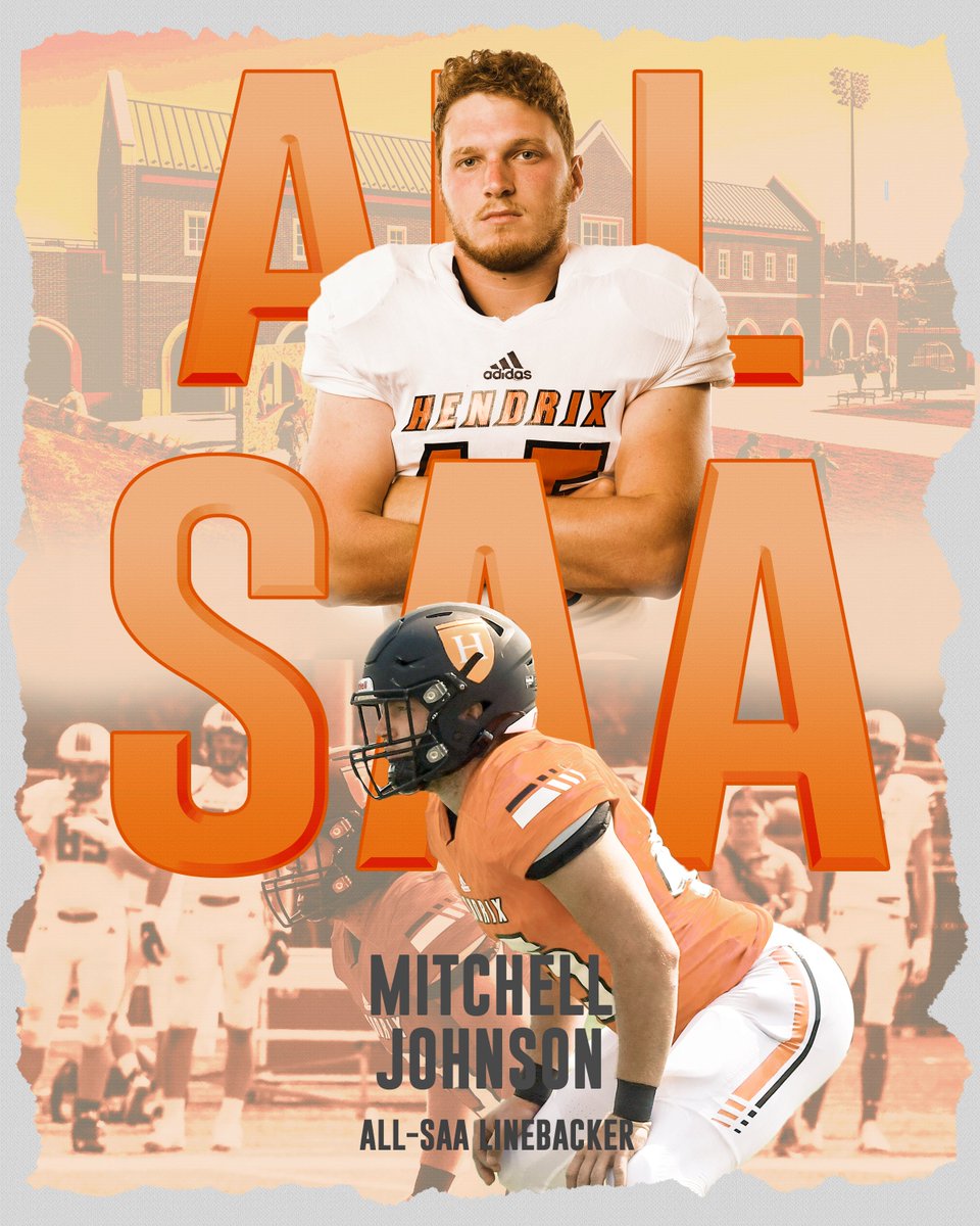 HendrixFootball's tweet photo. Over the next few days, we will be recognizing some of our Warriors that were awarded All-Team honors this year!

First up, Senior LB @mjohnson_45! 

From Pearland, TX, Mitchell is a 4-year starter for the Warriors. This year he led our team with 73 Tackles including 4.5 TFL's. https://t.co/jVYG090n2g