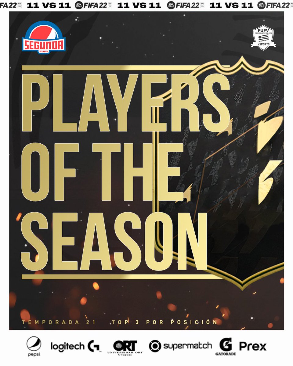 AUDVesports's tweet image. #PlayersOfTheSeason⭐️🎮⚽️🔥

#SegundaPepsi⚽️🇺🇾🎮 Temporada 21 🏆

Felicitaciones a todos los jugadores que se destacaron individualmente esta temporada en base a rendimiento de calificaciones👏👏👏

@PrexUruguay