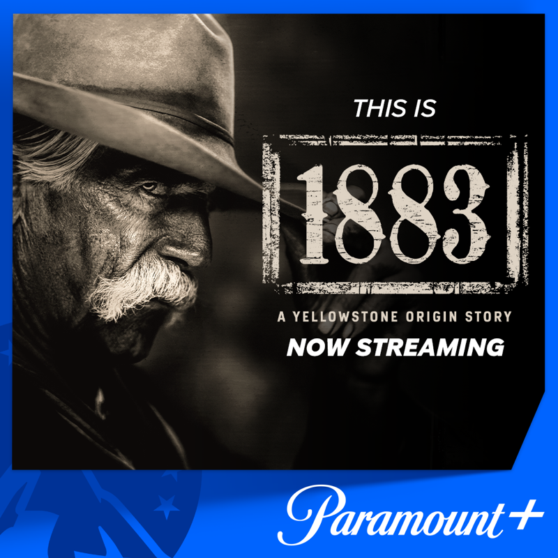 ParamountPlusAU's tweet photo. Don't mess with the Duttons in any century. 

1883  starring Sam Elliott, @TheTimMcGraw, and @FaithHill. Streaming now on @ParamountPlusAU. #1883TV https://t.co/cyFcGxVl79