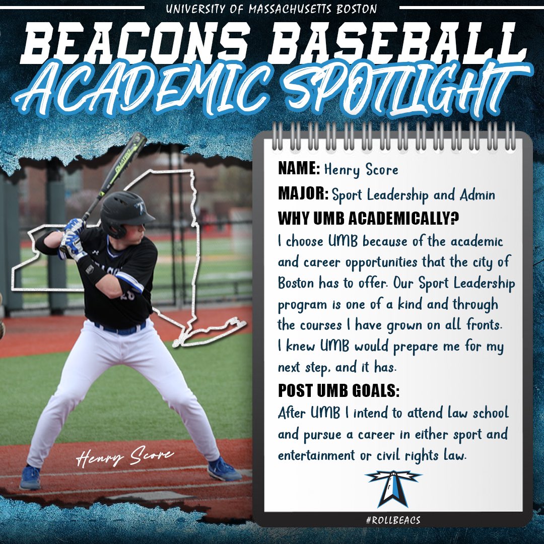 BeaconsBaseball's tweet image. Why Umass Boston? Hear from Henry Score. The Senior Catcher from New York, York, talks about his academic decision to attend UMB. #RollBeacs