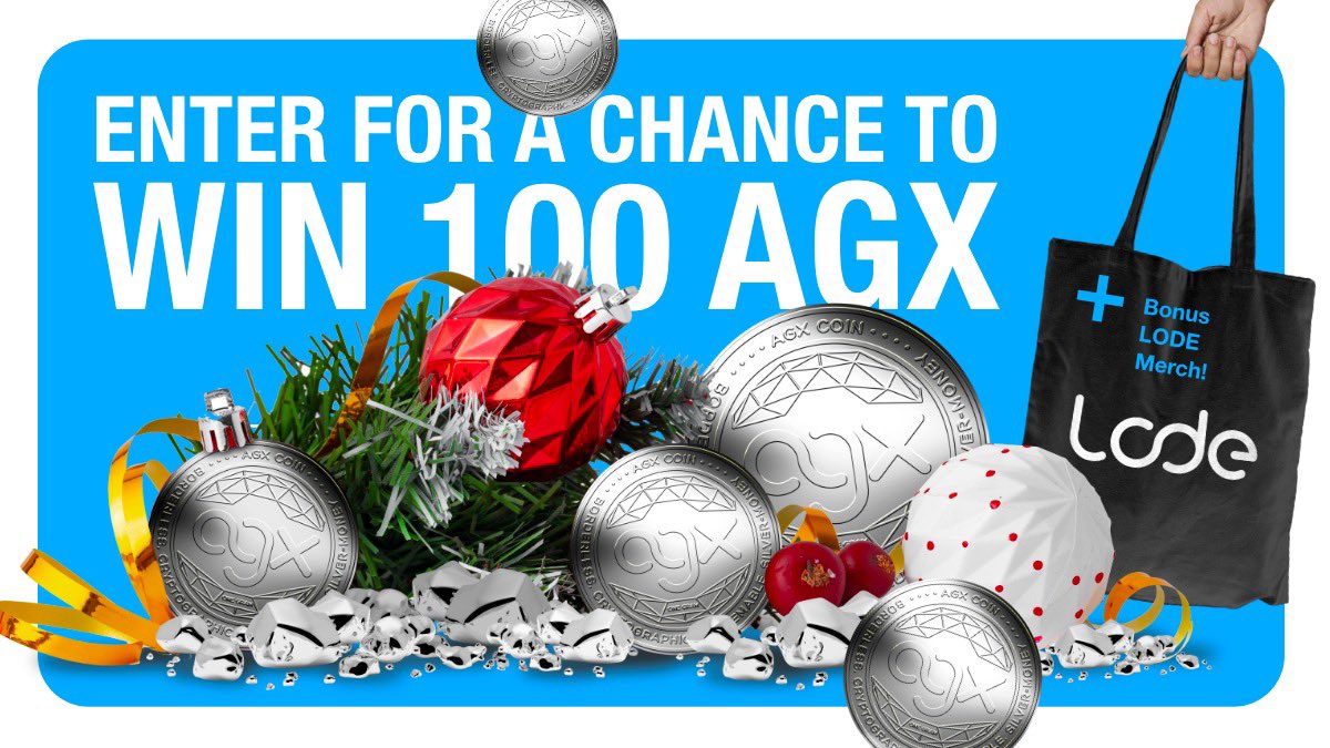 LODE_one's tweet photo. 🚨#GIVEAWAY🚨 ‘Tis the season for giving!
Win 100 #AGX to add to your stack  

TO QUALIFY:
✅ RT &amp; like this tweet
✅ Tag 2 friends below
✅ Be following @LODEpayMedia 
🎁 Download the LODEpay Wallet App to be ready to redeem your earnings

5 Winners will be announced on Jan 4! https://t.co/JinLa1WtOb