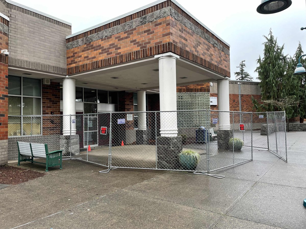 Construction zone! Secure front entry redesign in process.