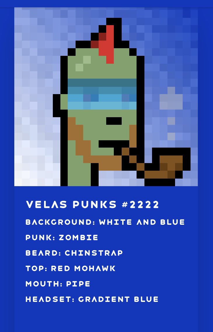 Wesjames861's tweet photo. @VelasPunks @VelasBlockchain #VpunksFollowVpunks https://t.co/TZTVSbu3OE