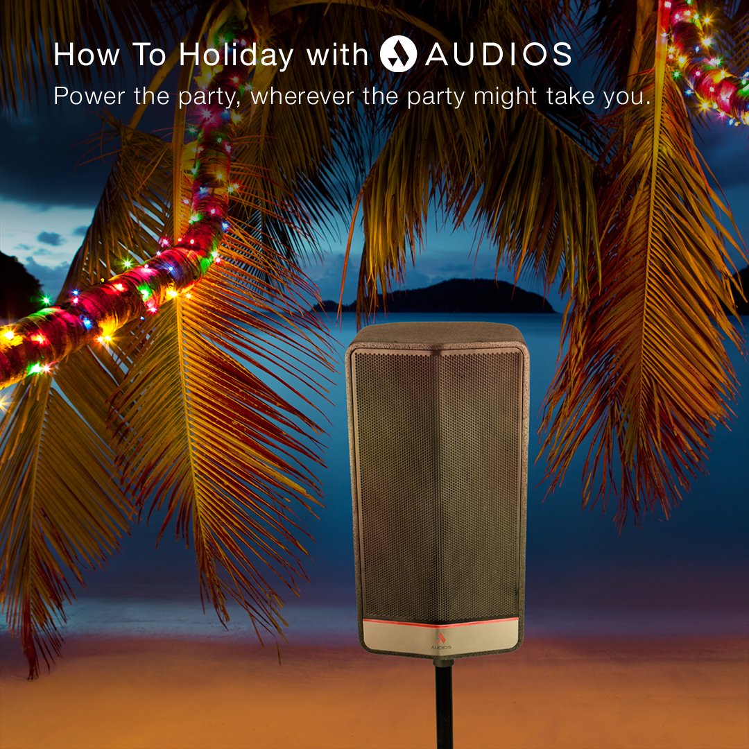 How To Holiday with #Audios
Power the party, where ever the party might take you. Coming soon...get on the list. 

#TheFutureofSound #DJLife #DJGear #wireless #music #musicindustry  <a href="/mrpatents/">Joseph Iskra</a> hubs.la/Q0111Z_C0