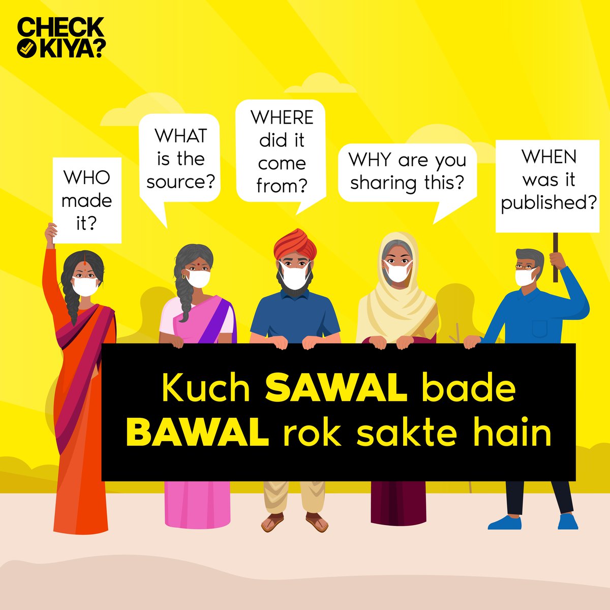 TheQuint's tweet photo. "Forward ko Forward karne se pehle yeh sawal poochhe — #CheckKiya?" | @Purpose https://t.co/XXUzyt1fJ3