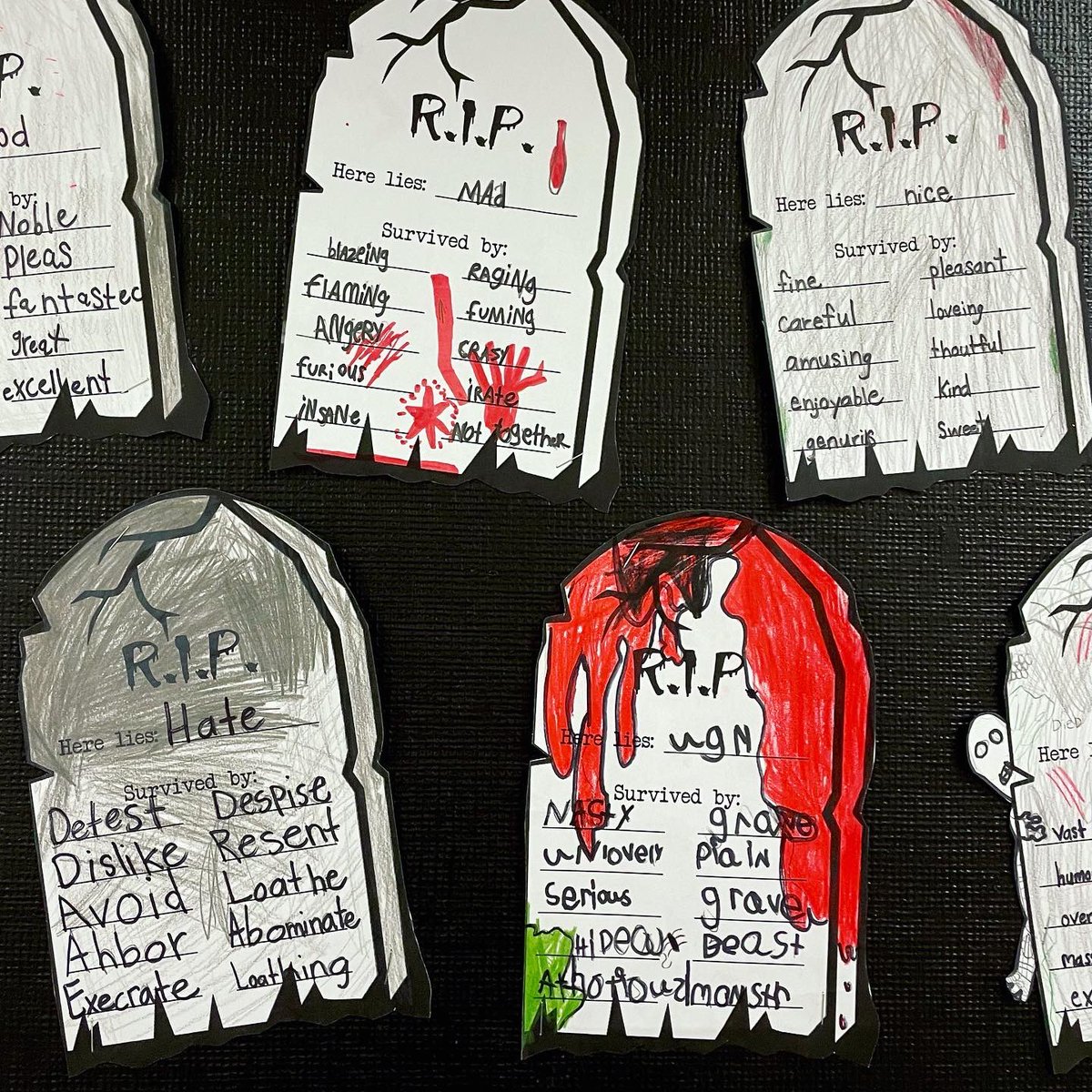 Late post! SAID IS DEAD! 🪦 One of the favourites from our Halloween activities this year! Students are still loving to remind each other to use more interesting vocabulary! @WinnipegSD <a href="/norquayschool1/">Norquay School</a> #winnipegsd