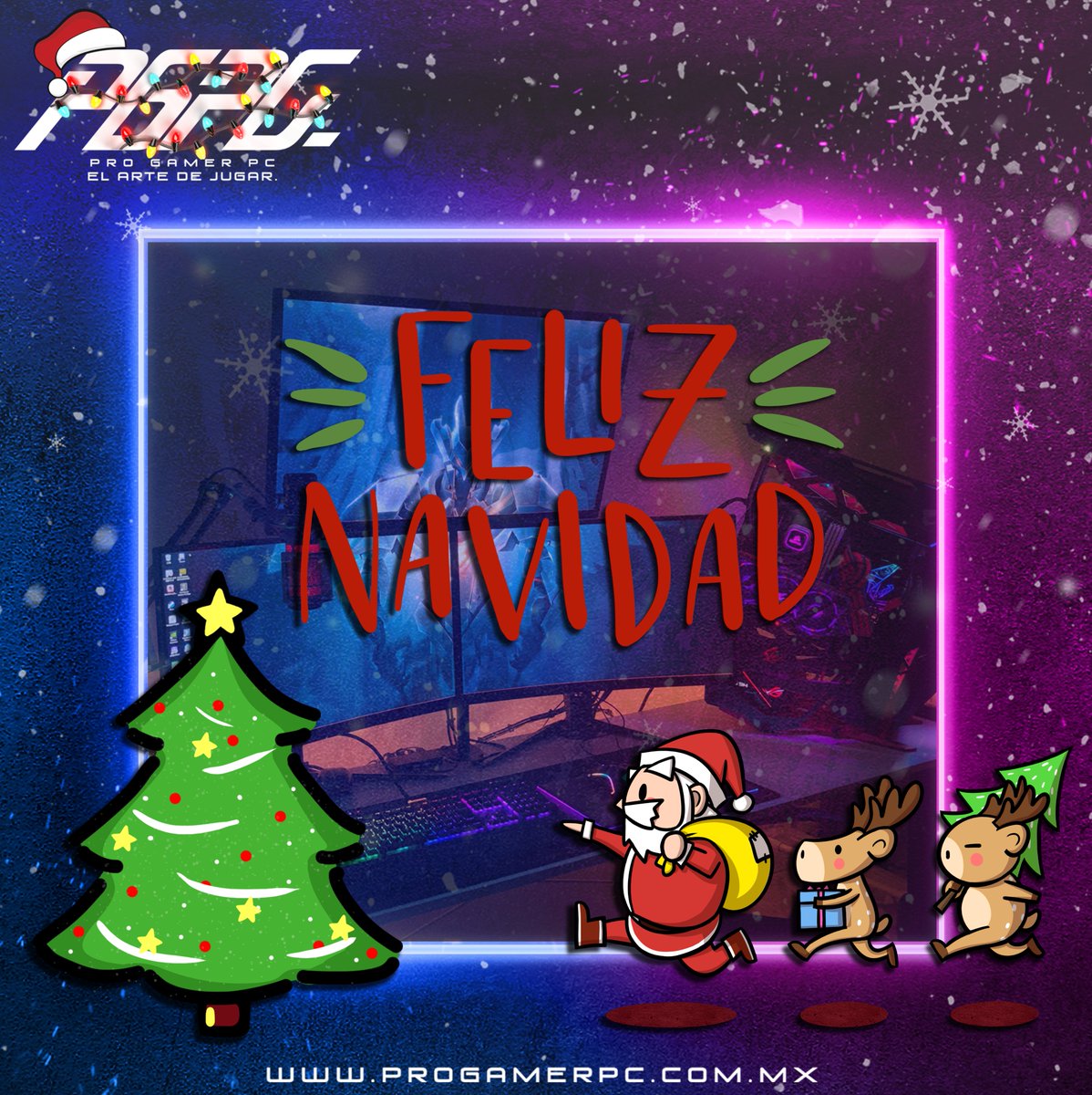 Progamerpc_MX's tweet photo. ¡Les deseamos felices fiestas!
#ProGamerPC #ElArtedeJugar #FromGamerstoGamers #GamersUnited https://t.co/XhG0f4zQMM