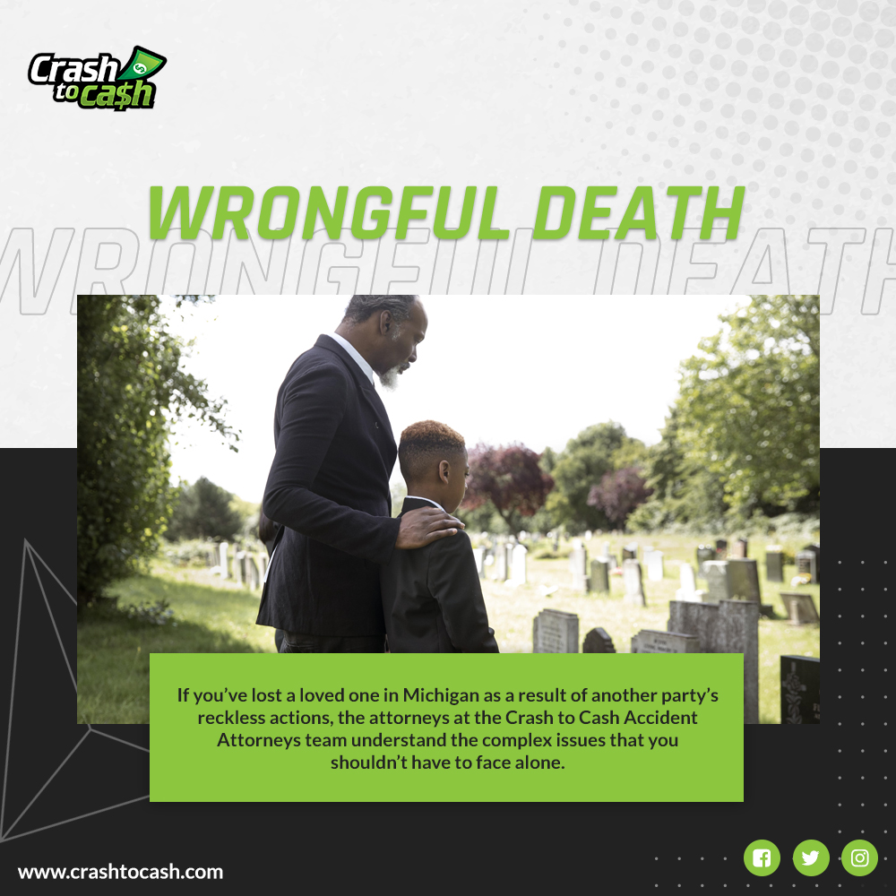 To schedule a consultation with an attorney to discuss your case, please call 1-855-77-CRASH.

Read more at crashtocash.com/wrongful-death

#crashtocash #personalinjurylawyer #attorney #accident #personalinjury #injured #wrongfuldeath #accidentattorney
