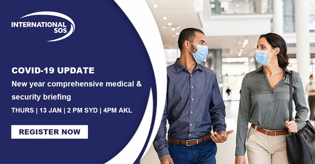 IntlSOSAU's tweet photo. In our first event for the new year we are joined by our Global Pandemic expert Dr Irene Lai and Security Director James Robertson as we take a comprehensive look at the #covidー19 pandemic.  https://t.co/Xki0iz1wGV https://t.co/Z1ZsMmPWIt